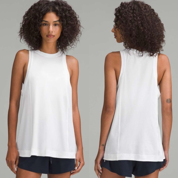 lululemon athletica Tops - Lululemon Long Cotton Crewneck Tank Top